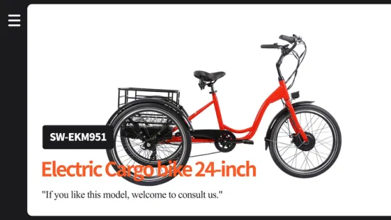 Triciclo eléctrico combinado de la importación de la bici del cargo de la familia de la máquina expendedora 48V de China