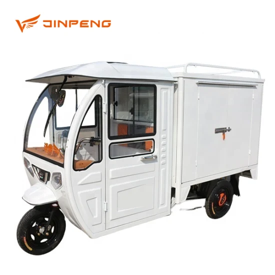 Triciclo Jinpeng de tres ruedas con motor de 1000W y paquete expreso con cargador eléctrico de cabina